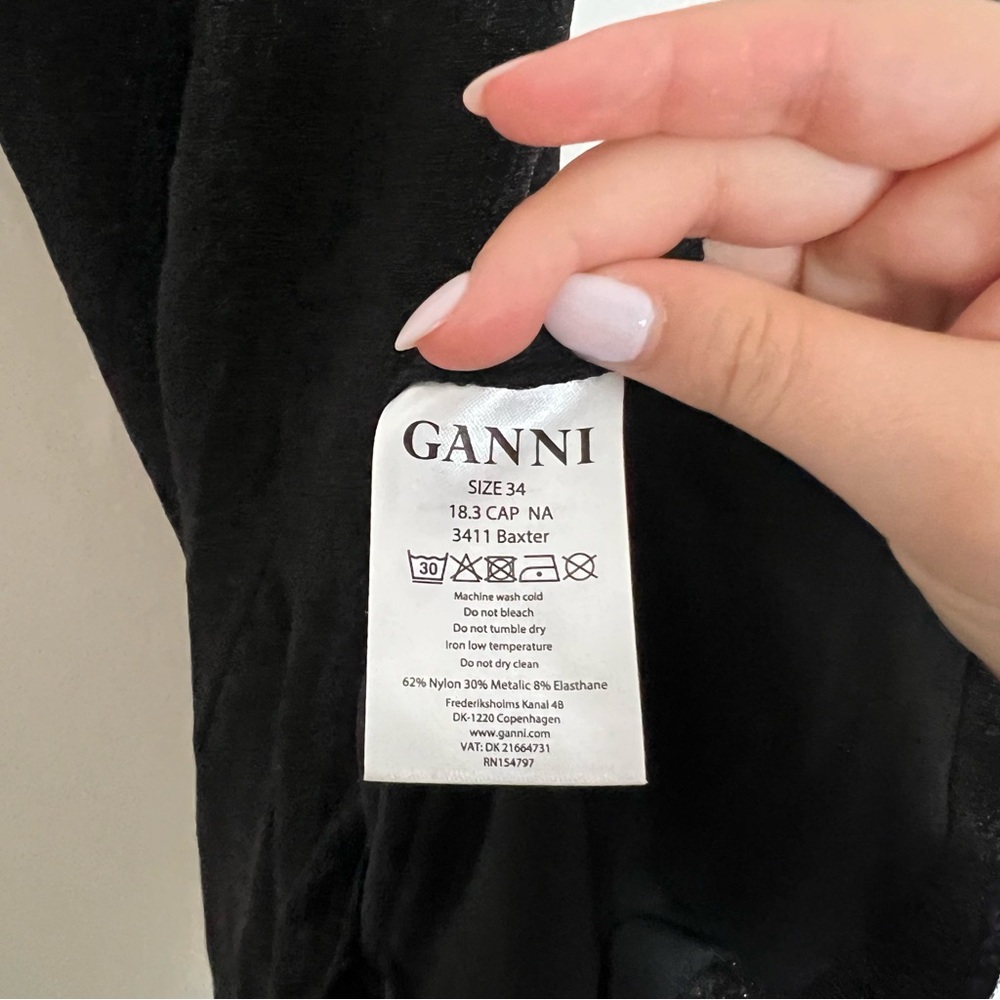 Ganni Baxter Glitter High Neck Midi Fit and Flare Dress - Picture 11 of 11